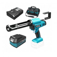 Dedra Set Pistol pentru tub silicon capacitate 300 ml SAS+ALL cu acumulator Li-Ion 18V 4.0Ah incarcator rapid 125W si geanta